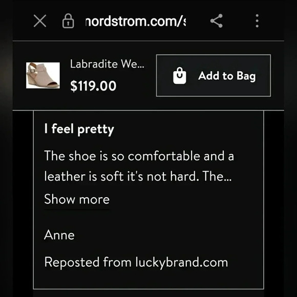 New Lucky Brand Boho Chic 9.5 Tan Leather Wedge Open Toe Slingback - Picture 5 of 6